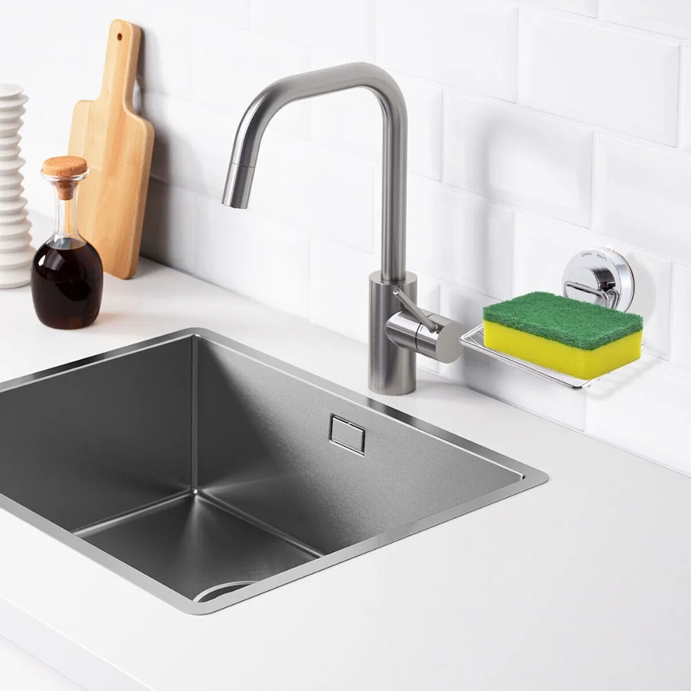 

Сильный всасывающий держатель для мыльницы, многофункциональная серебряная коробка для мыла, ванная комната, душ, хромированный аксессуар, однослойная полка для хранения мыла