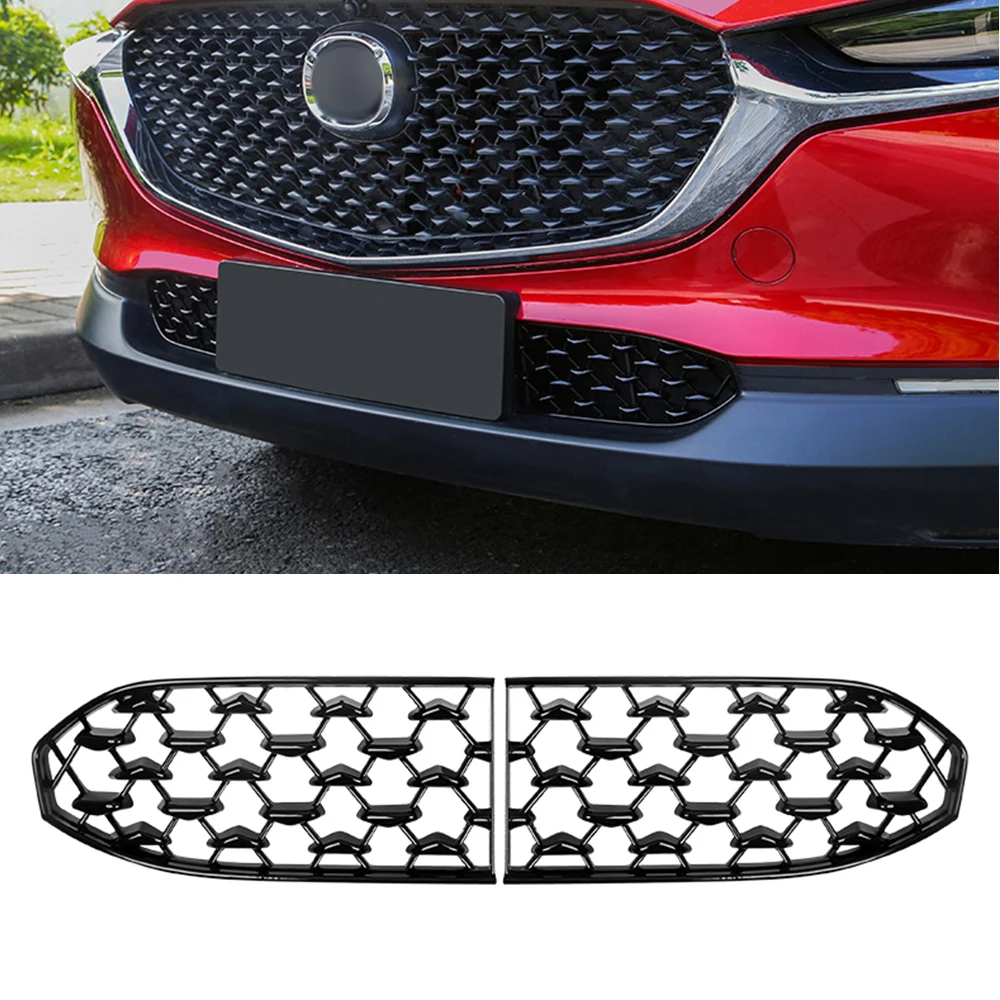 

2pcs Car Front Lower Grille Bumper Grille Cover Decoratio For Mazda CX-30 2020-2021 Front Grilles