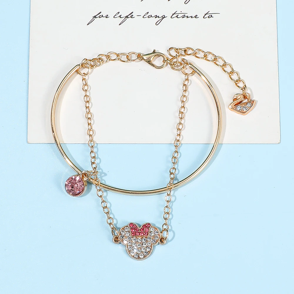 إكسسوارات قلادة أنيقة وبسيطة من حجر الراين من ديزني ميني هدية عيد ميلاد نسائية ساحرة لصديقتك #4