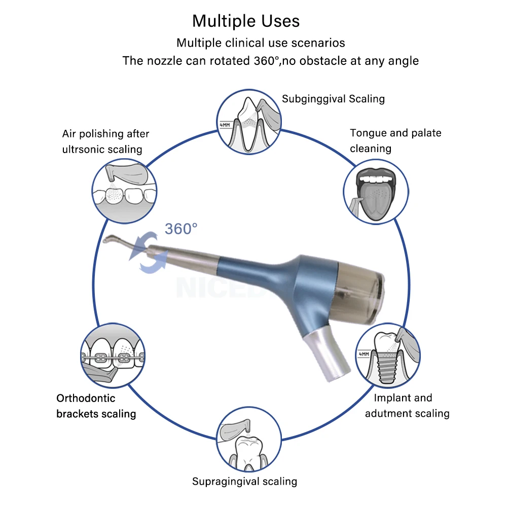 Dental Air Prophy Unit jet Teeth Polishing Whitening Sandblasting gun Airflow