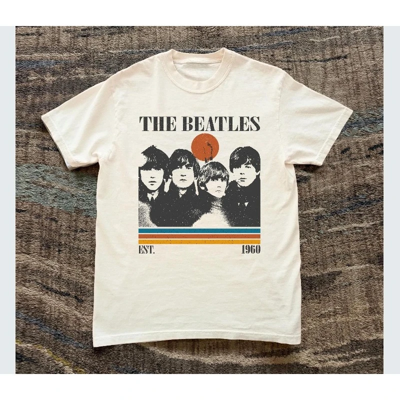 The Beatles Retro Shirt, Rock Band Music Tee Summer Men's and Women's Loose and Breathable T-shirt Top