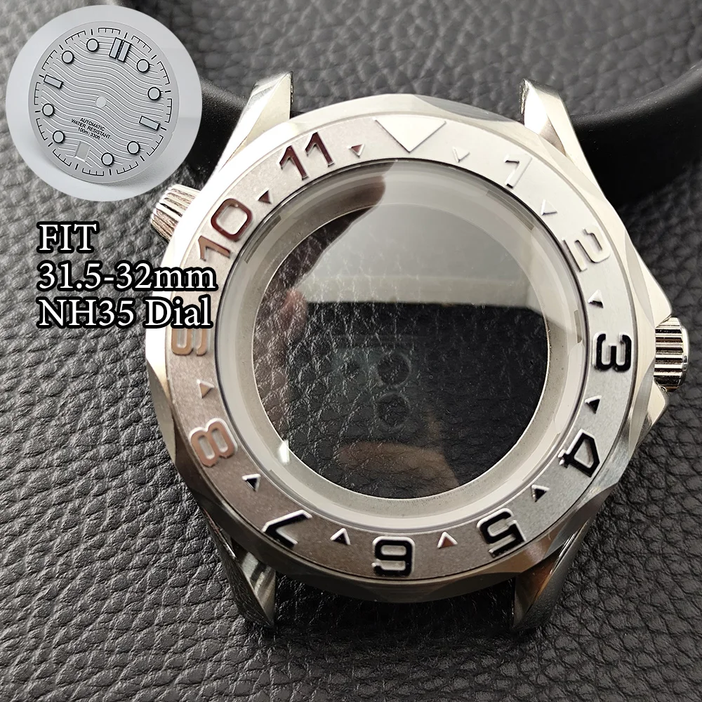 

NH35 Серебристый корпус из нержавеющей стали, корпус для мужских часов, подходит для NH34, NH35, NH36, корпус механизма, сапфировое стекло, ремешок 20 мм, коробка для часов