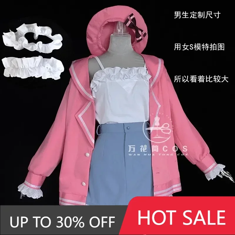 

COSSUN Blue Archive Asagi Mutsuki Cosplay Costume Halloween Game Suit Lovely Women Uniform Role Play Camisole Coat Hat Skirt