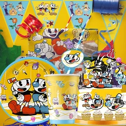 Disney Game Cuphead Birthday Decoration Angle Disposable Tableware Cup Plate Tablecloth Baby Shower Kids GirlsBoy Party Supplies