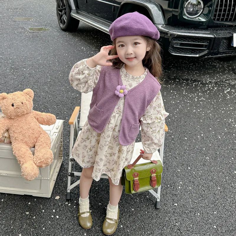 

Children's New2025Spring and Autumn Girls Long Sleeve Sweet Princess Dress Set Baby Girl Dress Autumn Fashion