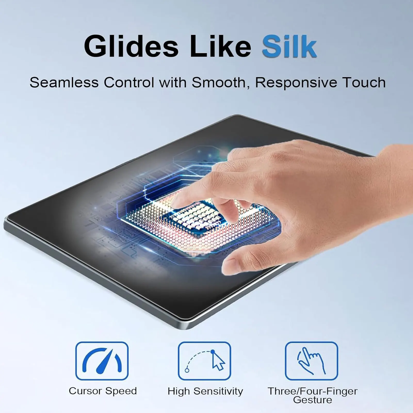 Wired USB Trackpad Large Slim Aluminum Alloy Portable Wired Touchpad Mouse with Multi Gesture for Computer Desktop Laptop view 3