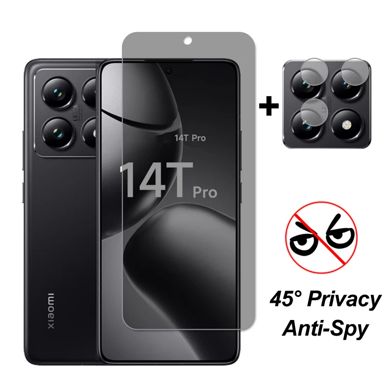 For Xiaomi 14T Pro Glass Screen Protector On Xiaomi 14T Pro Privacy Tempered Glass Protective Phone Camera Lens Film Mi 14T