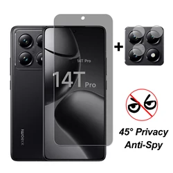 For Xiaomi 14T Pro Glass Screen Protector On Xiaomi 14T Pro Privacy Tempered Glass Protective Phone Camera Lens Film Mi 14T
