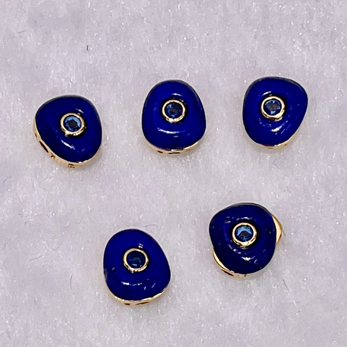 

9x10mm Lapis Lazuli Evil Eye Beads with Golden Filigree - Premium DIY Jewelry Making Supplies for Earring Bracelet Necklace