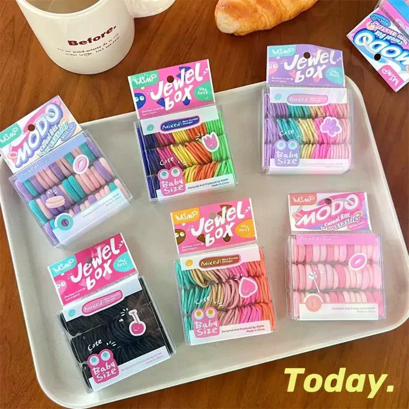 40/100pcs/bow Girls Candy Colored Soft Rubber Bands Student Lovely Hair Bands Hair Tie Ponytail Holder Accessories