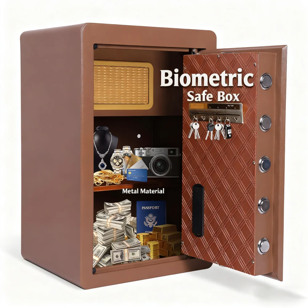 

60cm Smart Biometric Safe Box Digital Security Safe with 4 Unlocking Modes Mute Alert for Valuables Home Biometric Safe Box
