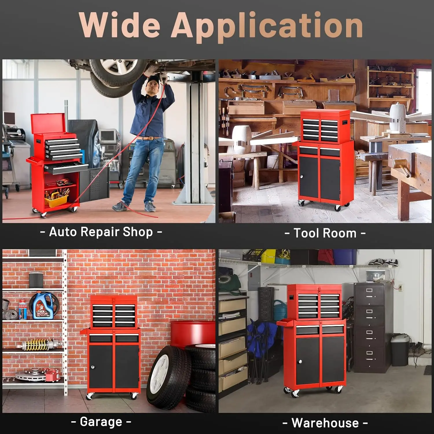 Rolling Tool Box Chest 5-Drawer - Upgrade Material for Heavy Duty Lockable Tool-Box & Removable Cabinet -for Garage and Workshop