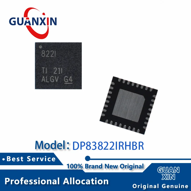 

100% New electronics DP83822IRHBR DP83822IRHBT HVQFN-32 Marking 822I DP83822