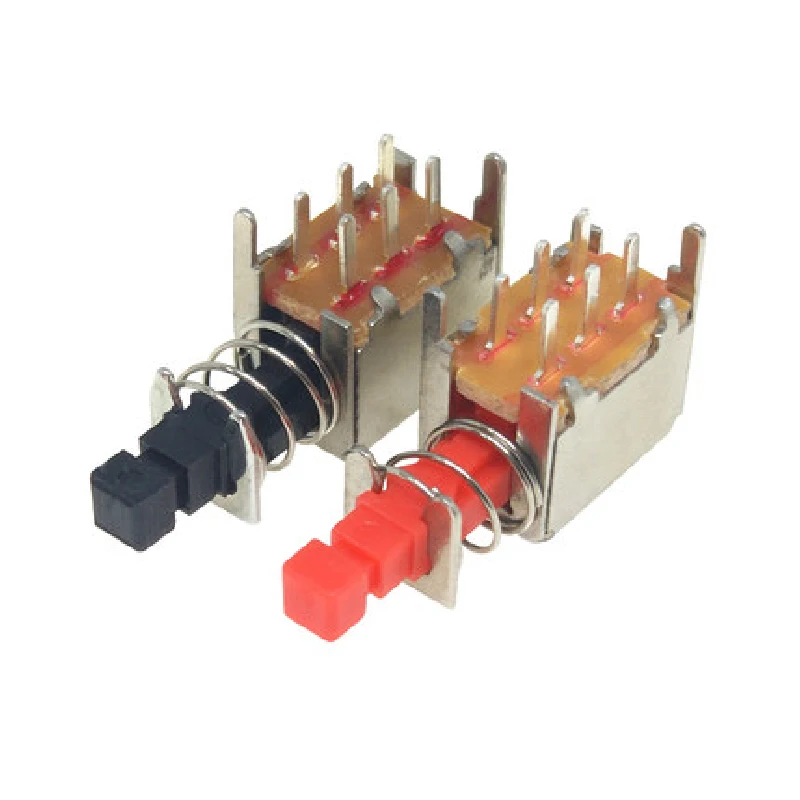 10pcs PS-22F03 Right Angle Push Button Switch DPDT SPDT SPST self/no-locking switches Accessories with cap 6Pin A03