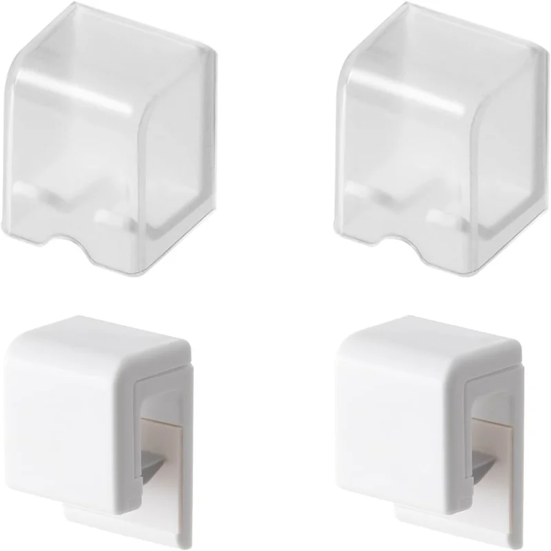 

2PCS White Toothbrush Holder Wall Mounted with Cover, Toothbrush Storage Organizer for Dorm, Self Adhesive Toothbrush Hanger, fo