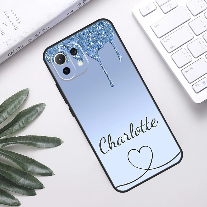 GEPERSONALISEERDE initialen naam gel gemarmerd Case Voor POCO F5 X3 X5 Pro F3 F4 GT M5s C40 Cover Voor Xiaomi 13 12 Lite 11T 12T Pro 12X