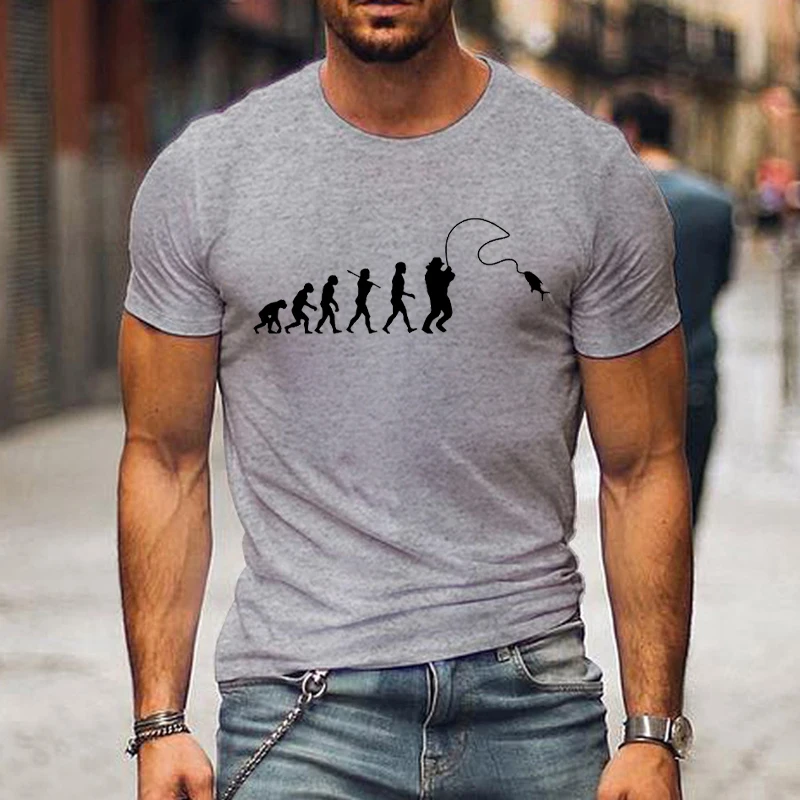 Evolution Fishinger T Shirt Men Women Tee Clothes Tshirts Fishinger Oversize Breathable Short Sleeve Hip Hop Luminous Tee Tops image 6