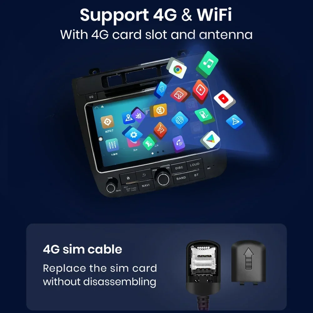 CHSTEK Car Radio 12+256g Android 13 Carplay for Volkswagen VW Touareg 7P 2010-2018 Navigation Player 4G Qualcomm GPS Auto Stereo