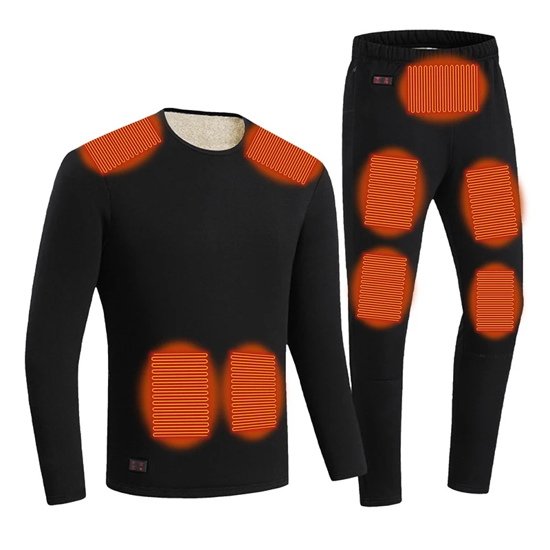 HD-02 Heated Thermal Underwear Set Winter Heating Undergarments Suit USB Electric Heat Warm Clothing For Men Women Outdoor Work