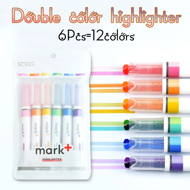 Office Material School Supplies Invisible Pen 6 pcs/Lot Candy Gel Highlighter pen Lumina Paint Marker Crayon Stationery Zakka