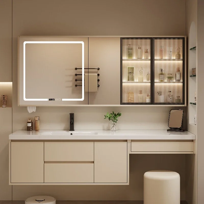 Nordic Defogging With Light Bathroom Cabinets Intelligent Touch Bathroom Cabinets Modern Home Furniture Compartiment HBMC