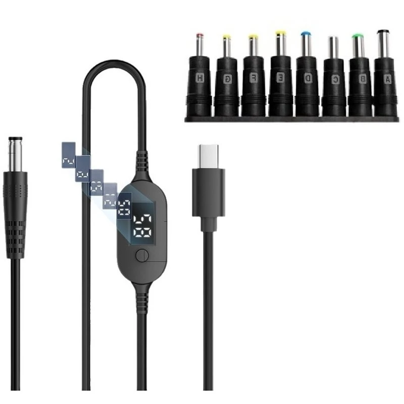 Highly Recommended U SB C PD To DC 5V 9V 12V 15V 20V 28V Adjustable Voltage Power Boost Cable 140W Universal Adapter Cord For