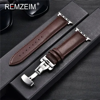 애플 워치 밴드용 가죽 스트랩, 아이워치 시리즈 8, 7, SE, 6, 5, 4, 3, 팔찌, 45mm, 41mm, 44mm, 40mm, 42mm, 38mm, 울트라 49mm  Best5