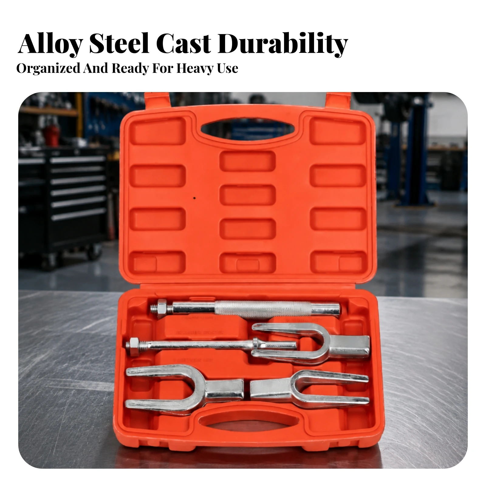 5 Pieces Ball Joint Removal Tool Kit Professional Ball Joint Separator Kit with Carry Case Universal Knurled for Mechanics
