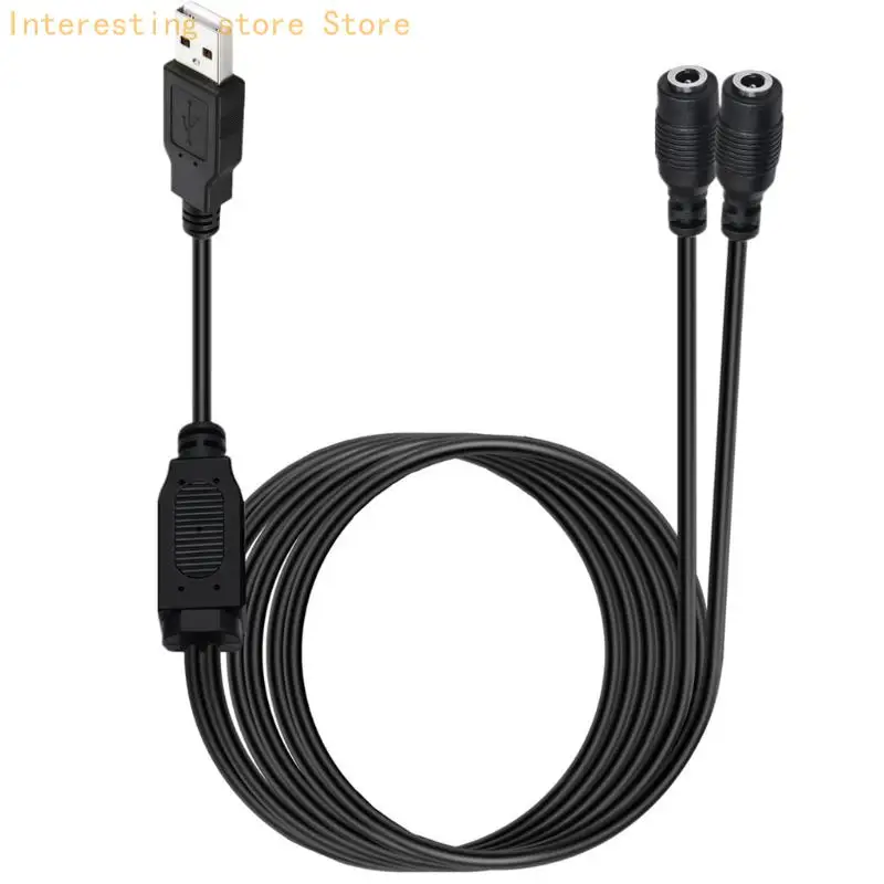 USB Female Output Cable DC5521 5525 3513for Small Electronics with 2 Output Ends 55KC