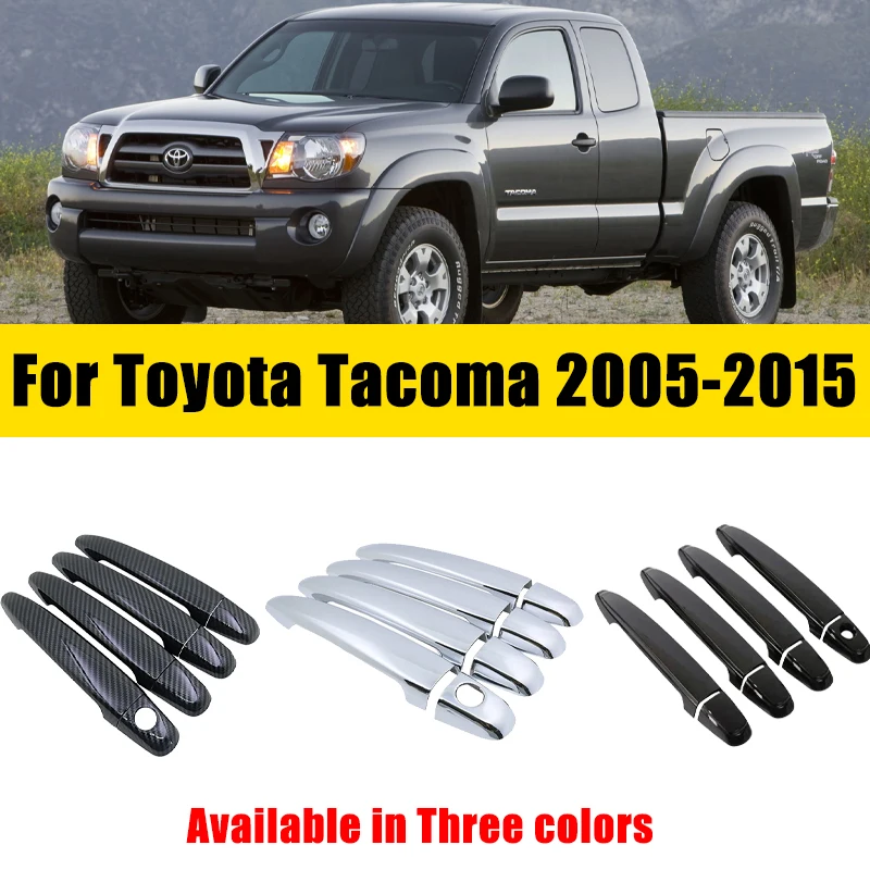 

Хромированная крышка дверной ручки из углеродного волокна для Toyota Tacoma MK2 2005-2015 N220 N240 N250 N260 набор для отделки от царапин автомобильные аксессуары