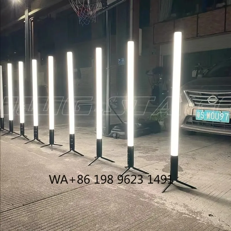8PCS RGB RGBW LED Battery Tube Fresnel Light Stage Lamp for Film Bar DJ Wedding Party Club Event Decoration