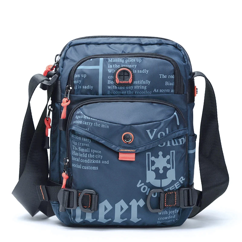 VOLUNTEER Crossbody Bags for Men 2026 New Fashion Letter Design Waterproof Casual Versatile Travel Laptop Oxford  Bags 1518-31A