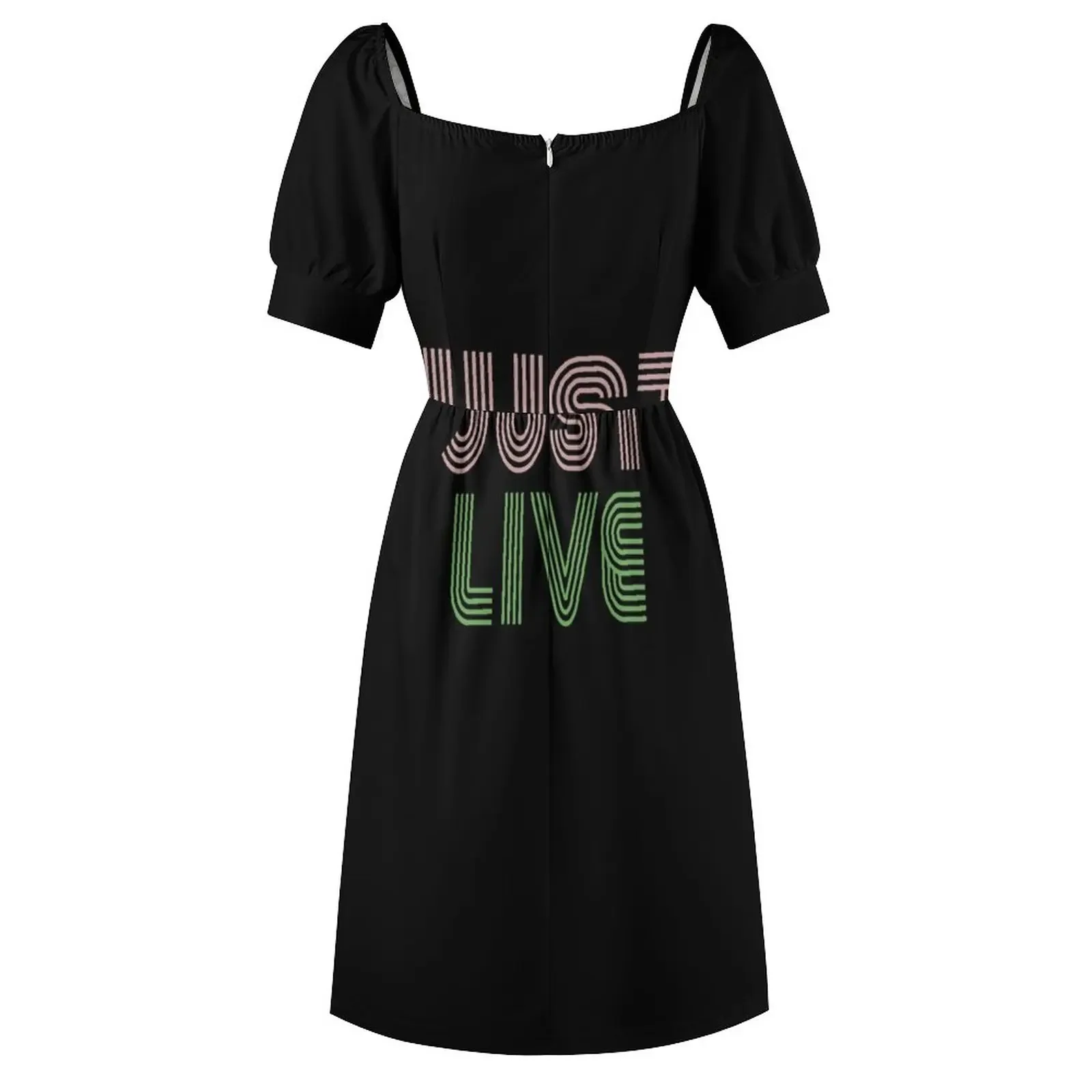 Just Live Camiseta Vestido de manga curta roupas para roupas femininas