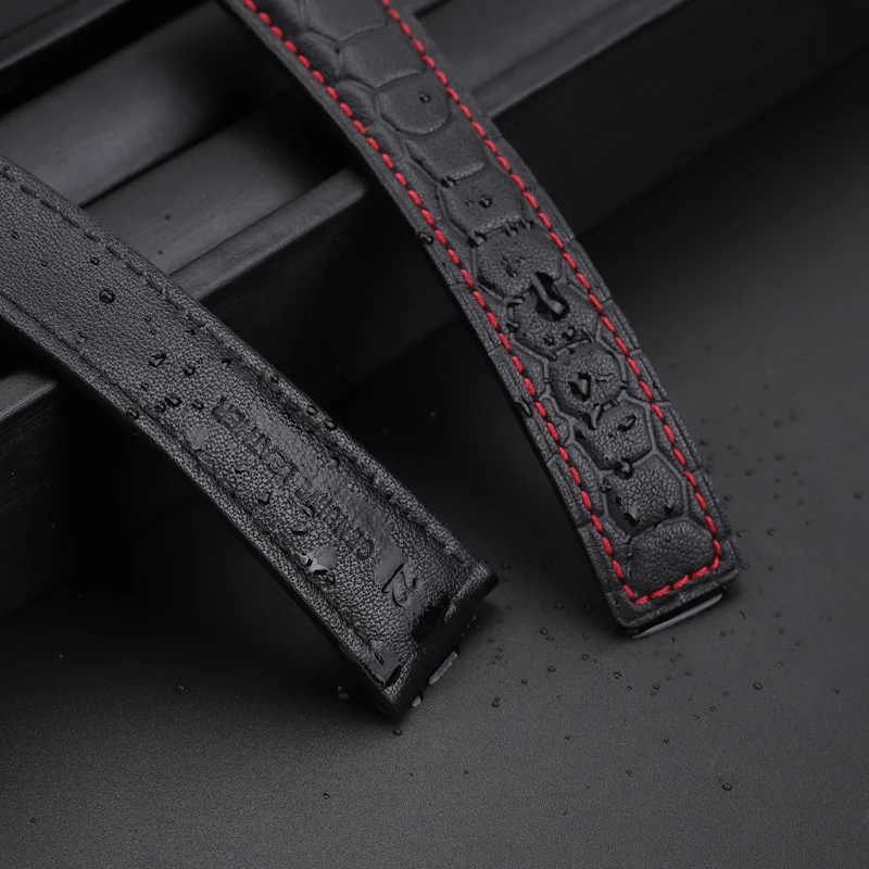 สายนาฬิกาหนังแท้ 22 มม.สําหรับ tag heuer Carrera Monaco F1 CAZ5080 CAZ201E ผู้ชายพับหัวเข็มขัดสร้อยข้อมือ