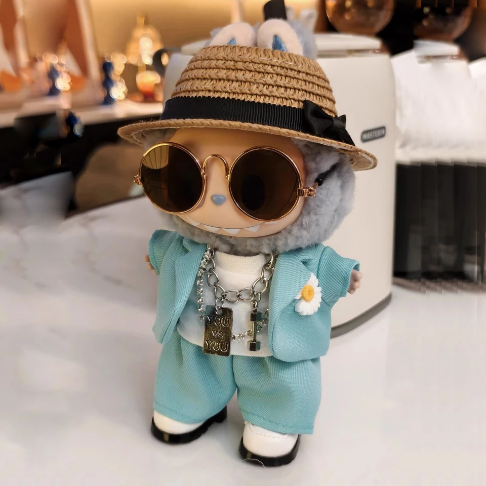 For Labubu Outfit Clothes Fake Two Striped Shirts 17cm Outfit Stylish Dolls Accessories Cute Clothes Hoodies