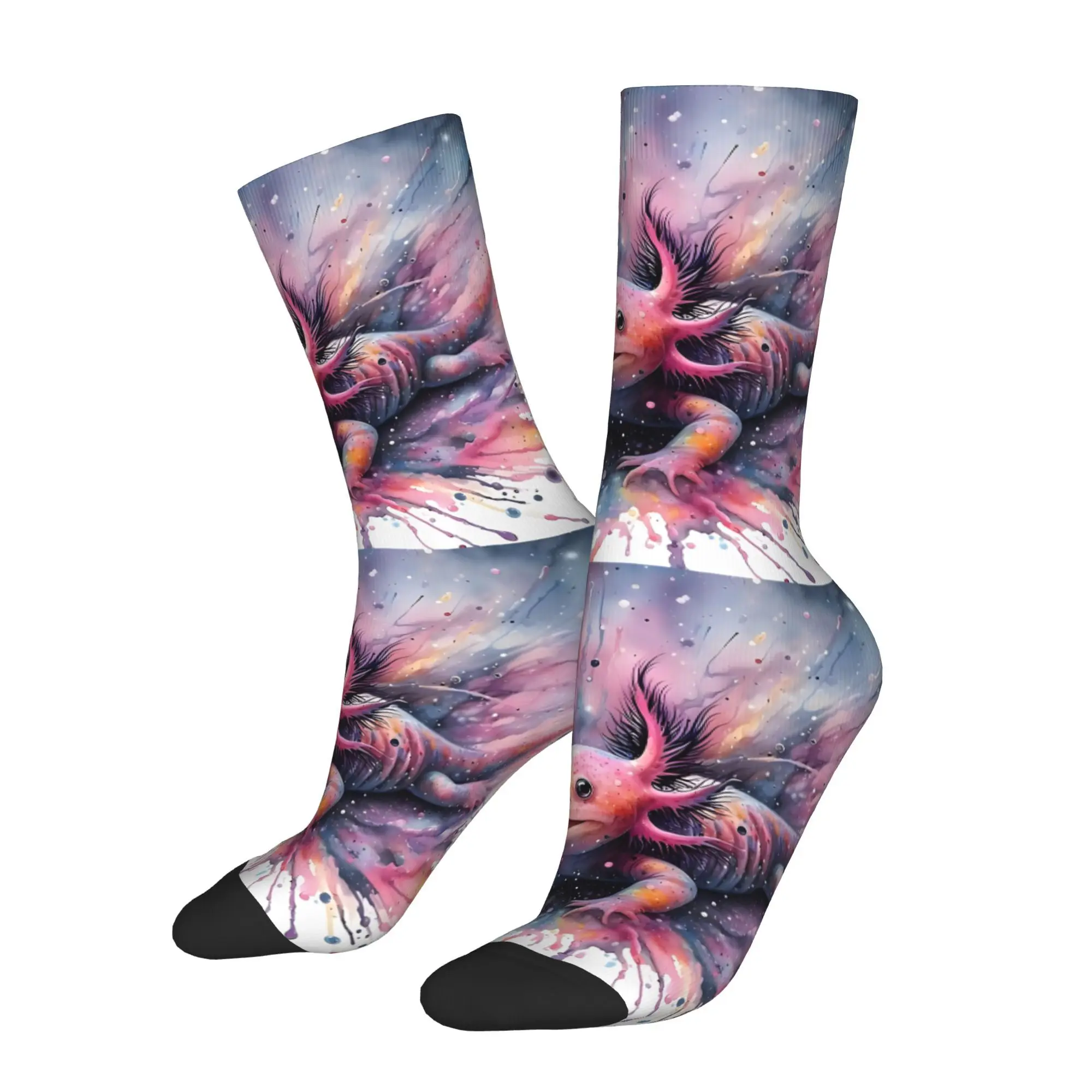 

Salamander Baby Fish Axolotl Men Cycling Socks All Season Breathable Athletic Crew Socks for Spring Summer Fall Winter