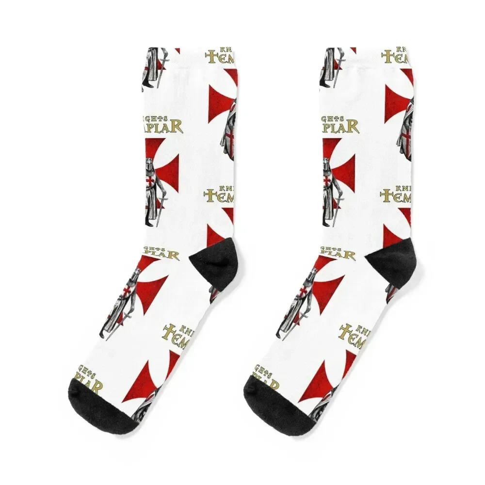 Crusader Knights Templar With Christian Red Cross Socks Running floral Socks Women Men's