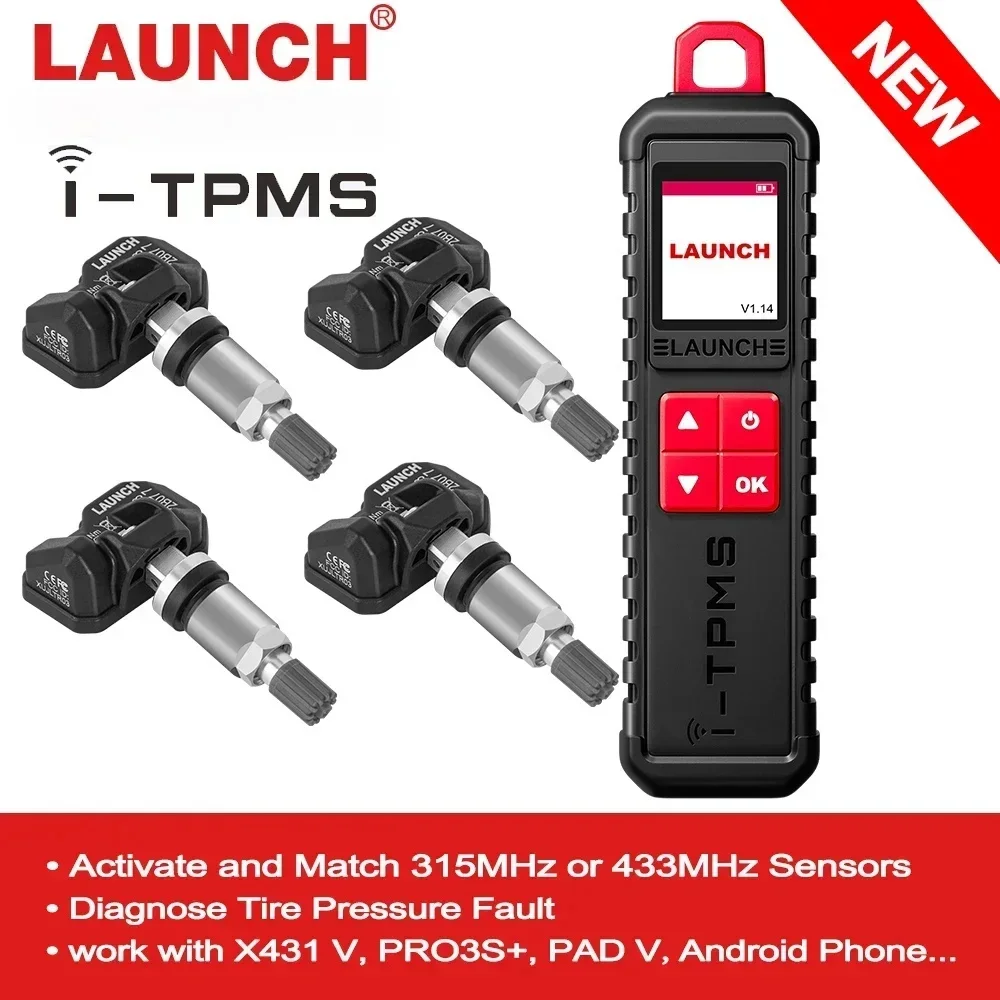 2025 LAUNCH X431 I-TPMS Car Tire Pressure Diagnostic Tool Relearn Active Program 315/433Mhz Sensor for Android /X431 V pk TSGUN