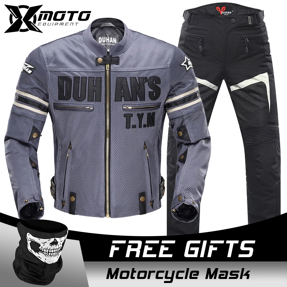 

Men Motorcycle Armor Protector DUHAN Pants Moto Cycling Jacket Motocross Chaqueta Summer Riding Clothes DUHAN Motorcycle Jacket