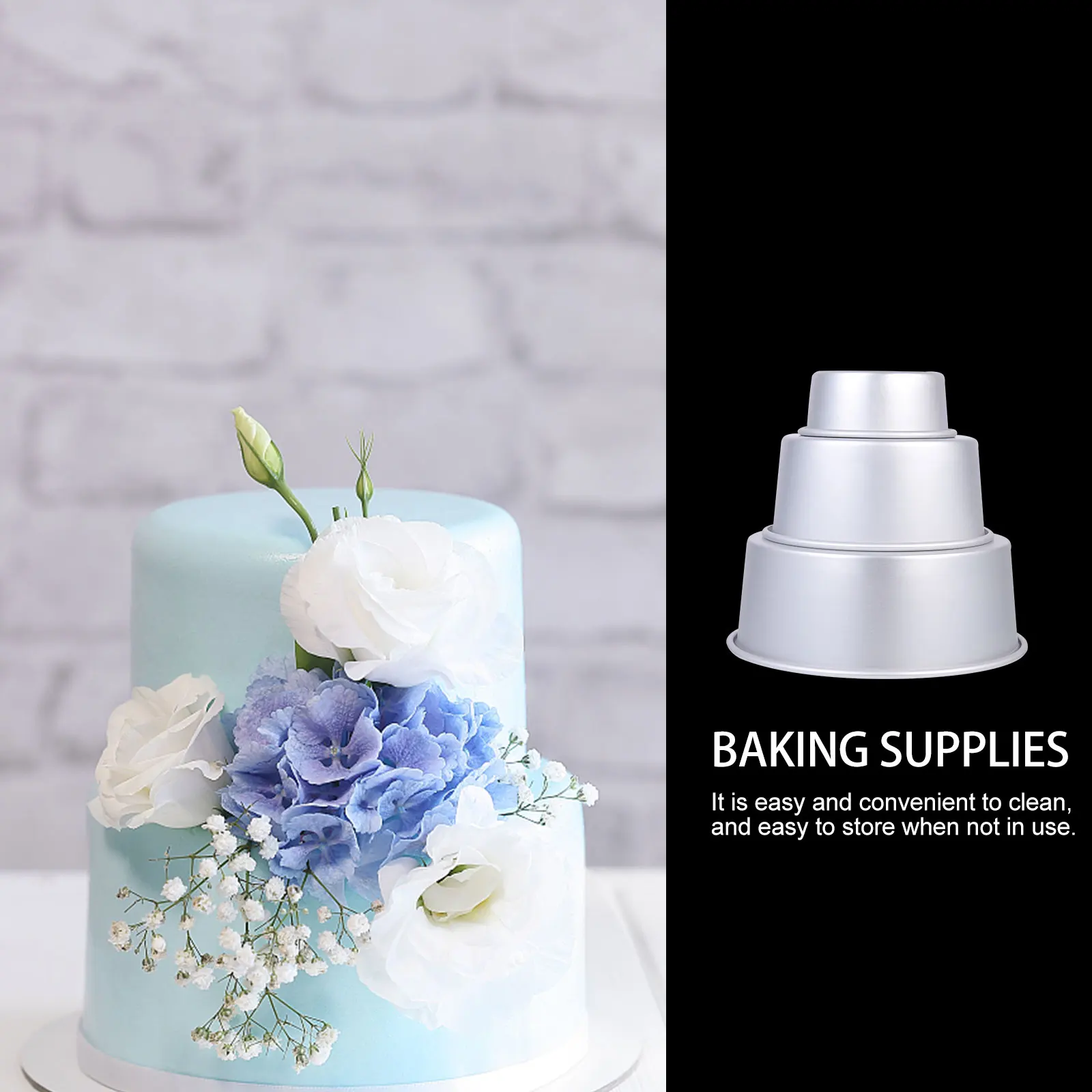 

3 Pcs Round Cake Pan Cake Pan Aluminum Alloy Dessert Molds Non Stick Deep Chocolate Baking Supplies Safe Use Storage