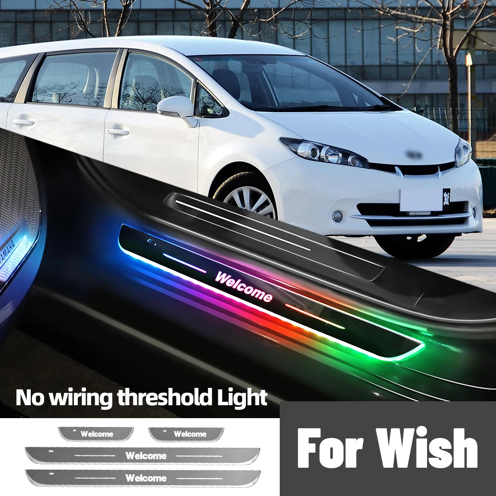 

For Toyota Wish AE10 AE20 2003-2017 2015 2016 Car Door Sill Light Customized Logo LED Welcome Threshold Pedal Lamp Accessories