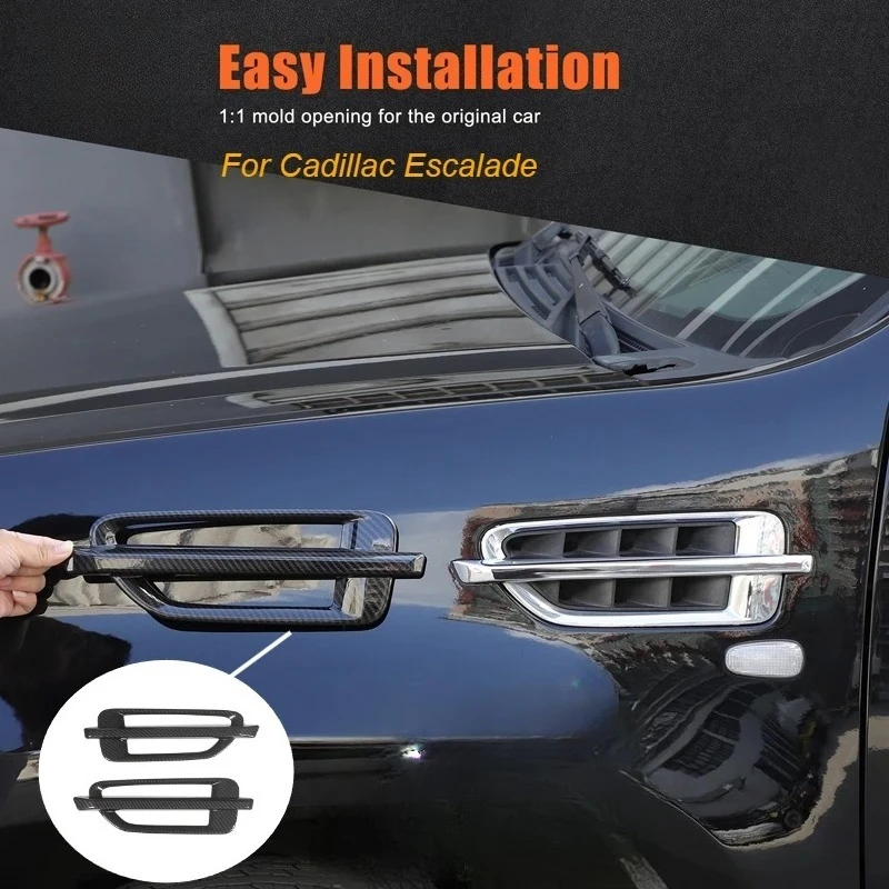 

For 2007-2014 Cadillac Escalade ABS car front fender decorative frame car exterior decorative accessories carbon fiber