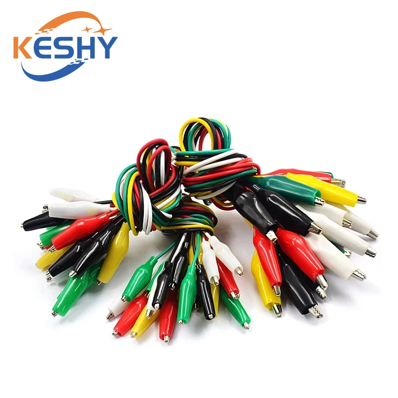 10PCS Line length 50cm Crocodile Clip 45mm 35mm 28mm Double Ended Crocodile Clips Cable Alligator Clips Wire Testing Wire Clip