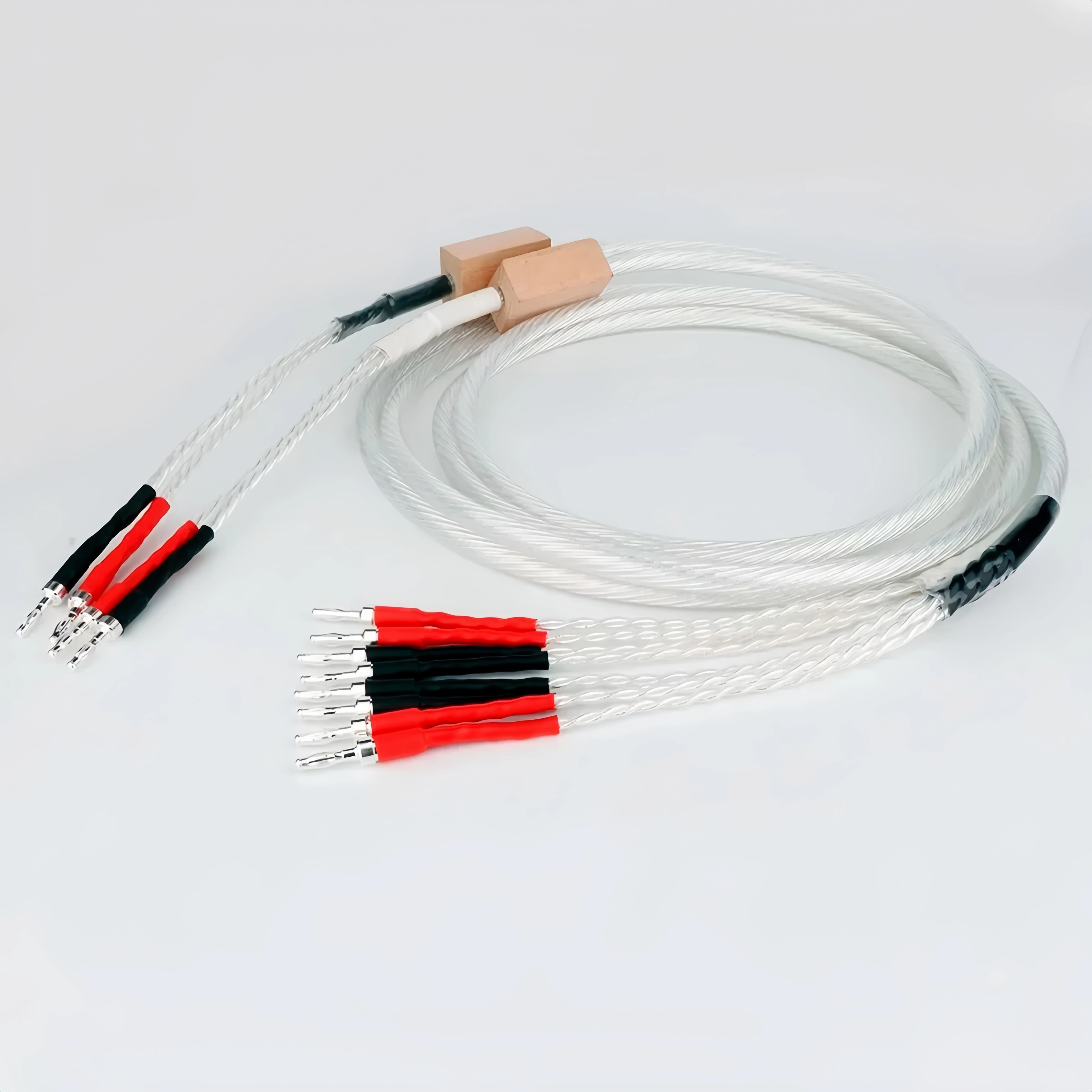 

High Quality Speaker cable Biwire speaker cable banana terminal silver plated hifi speaker wire 100% brand new