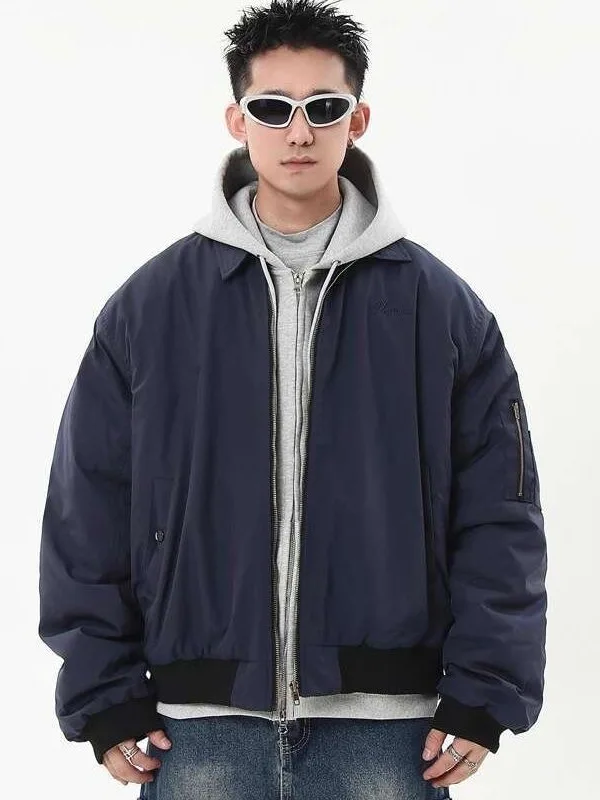 

Мужская бейсбольная куртка-бомбер из хлопка, свободного кроя, теплая, молодежная, повседневная, с длинными рукавами, на молнии, модель S...