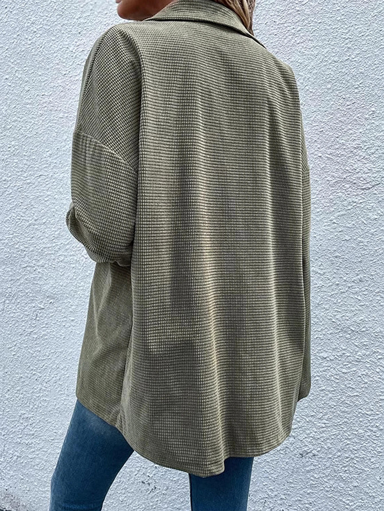 Kemeja Wanita Musim Gugur Musim Dingin Harian Dasar Kancing Tunggal Warna Solid Lengan Panjang Kerah Kemeja Kasual