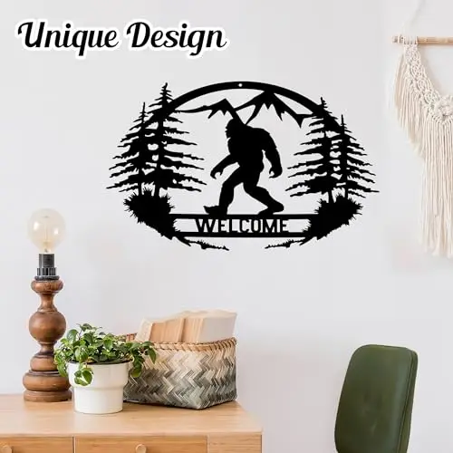 Metal Sasquatch Home Decor Welcome Sasquatch Iron Sign Farmhouse Christmas Wall Hanging Ornament Home Garden Yard Garage Decor