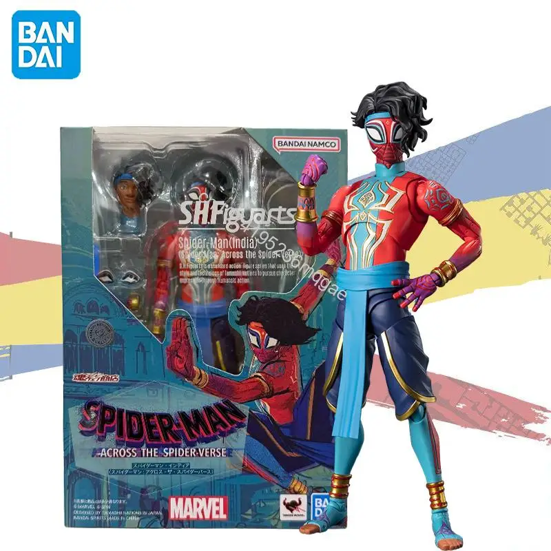 

In stock Bandai Original SPIDER-MAN Spider-man India S.H.Figuarts Pavitr Prabhaka Anime figure Action Figures Model Toys