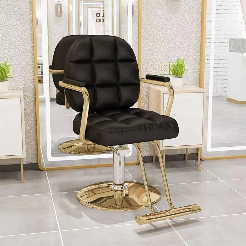 Modern Luxury Adjustable Rotating Salon Hair Salon Chair Manufacturers Direct Sales Network Red Fashion Salon Barber Chair