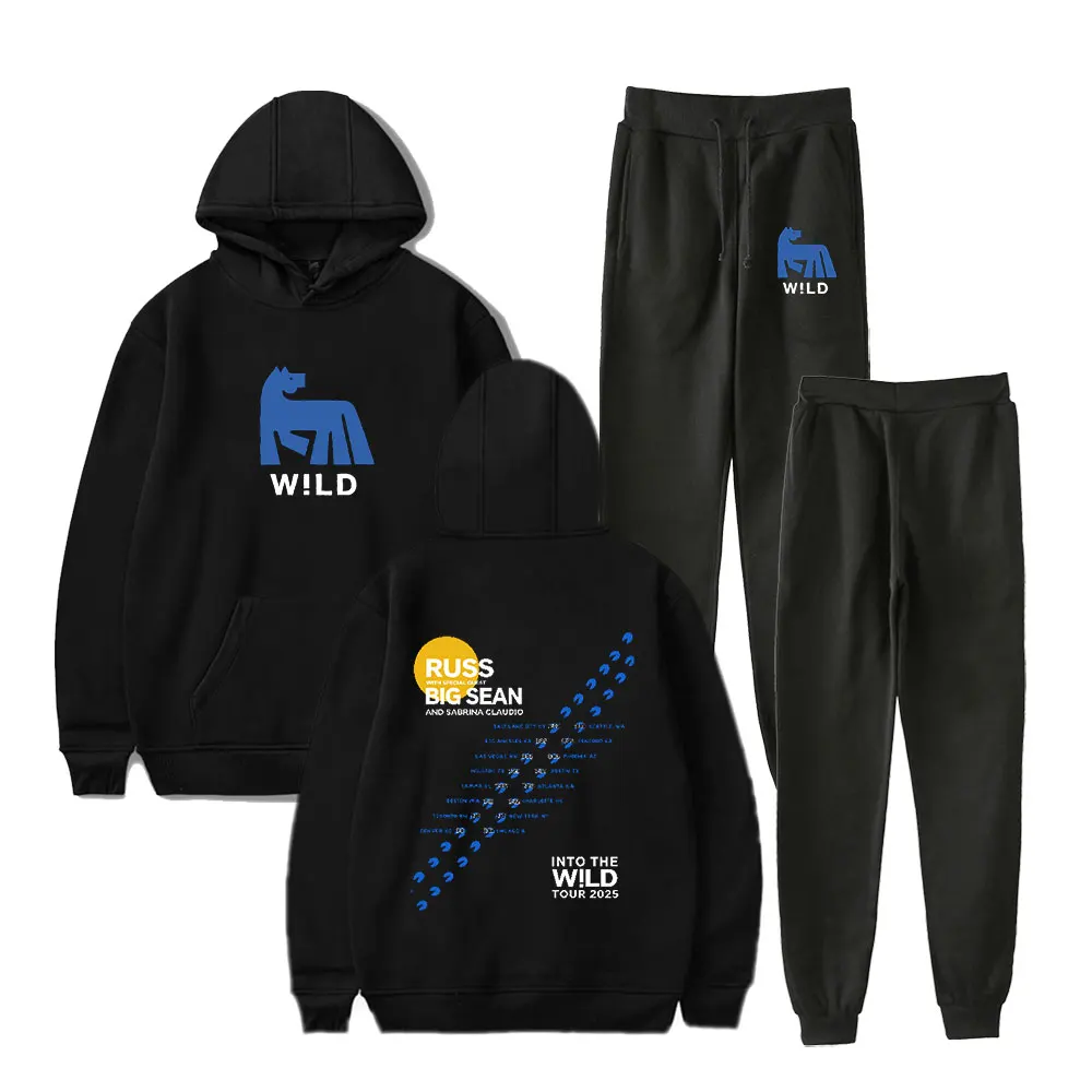 

Russ 2025 Into The Wild Tour Hoodie Suit Pocket Drawstring Hoodie Streetwear Man/Woman 2 Pieces Sets